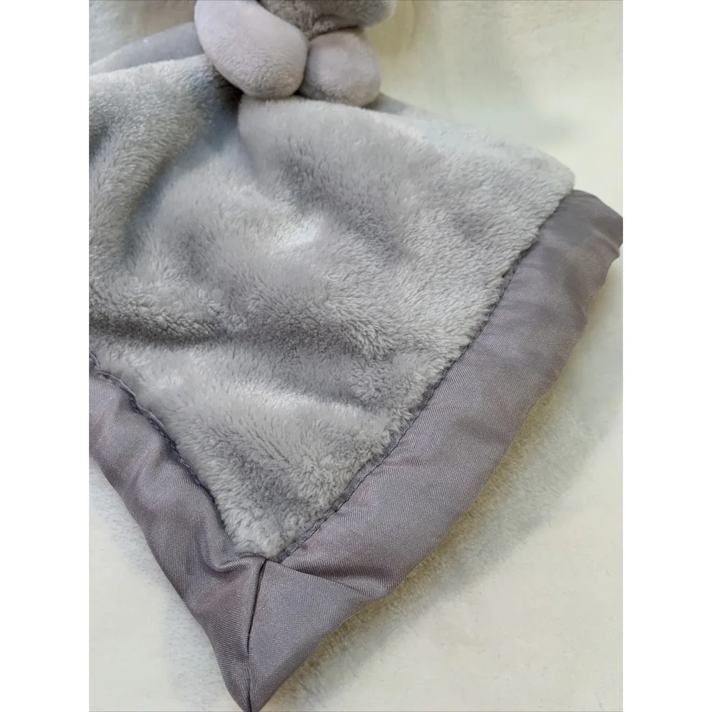 Carters Grey Gray Elephant Security Blanket Soft Velour Satin Baby Lovey Toy‎